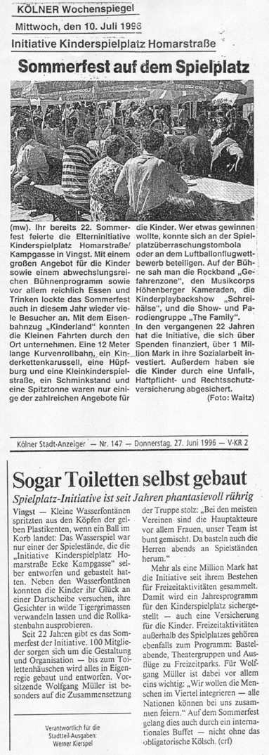 "Sommerfest der Initiative & selbstgebauter Toilettenwagen"