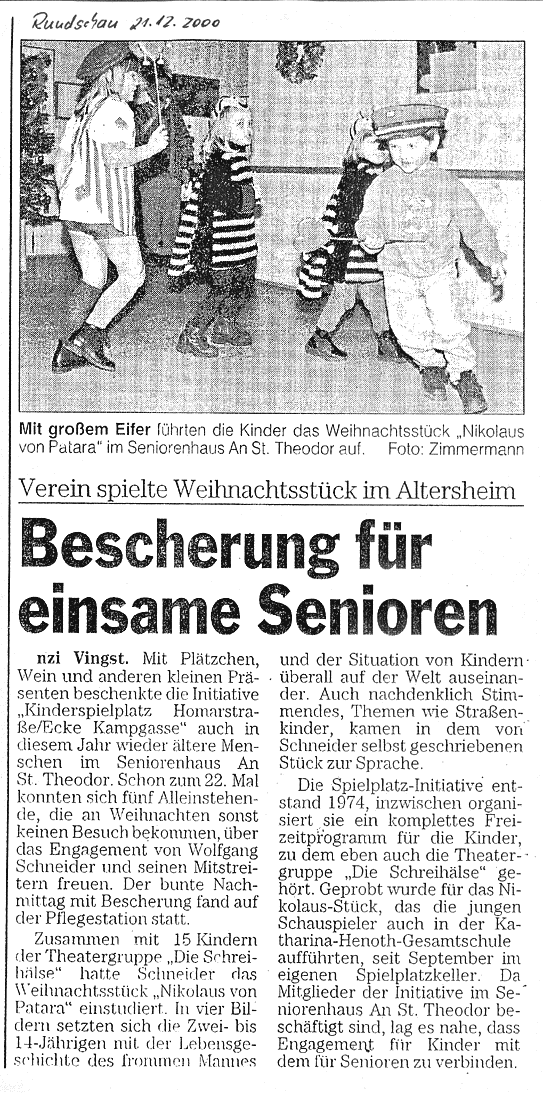 Bescherung f�r einsame Senioren