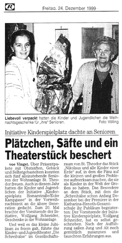 Pl�tzchen, S�fte und ein Theaterst�ck beschert