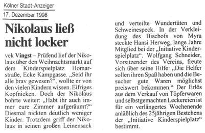 Nikolaus lie� nicht locker