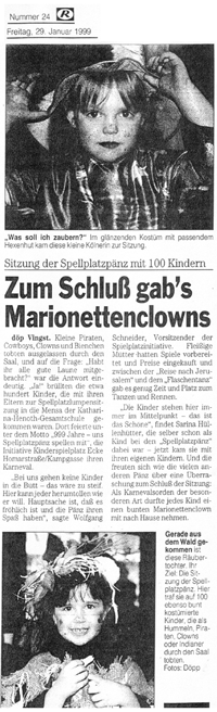 Zum Schlu� gab's Marionettenclowns